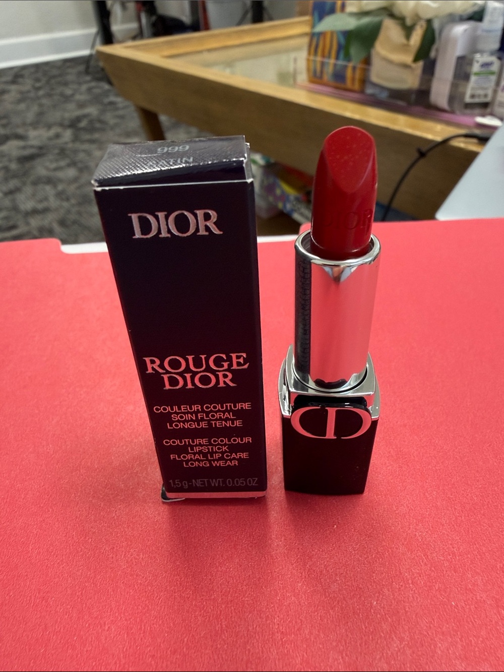 Dior Rouge Dior Lipstick - 999 Satin Classic Red travel size